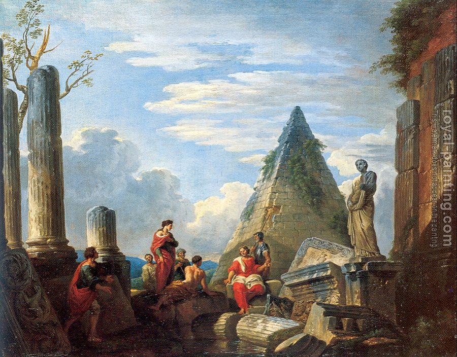 Giovanni Paolo Panini : Roman Ruins with Figures
